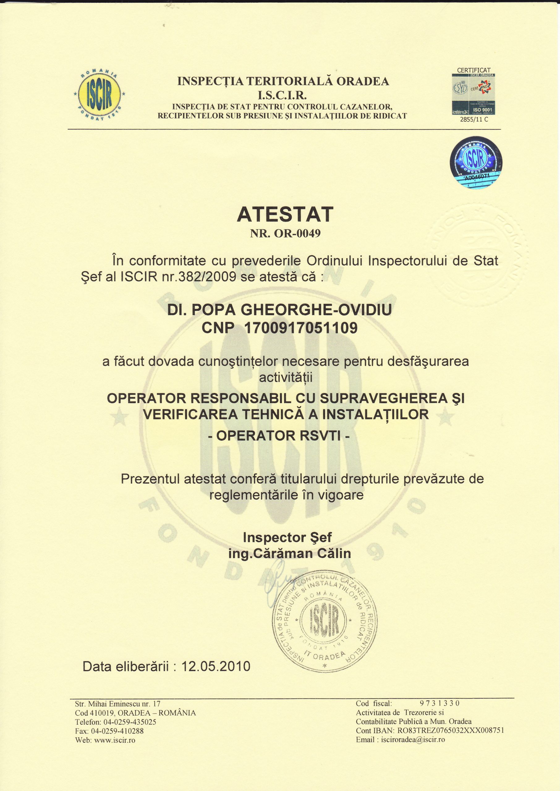 Atestat RSVTI — Popa Ovidiu